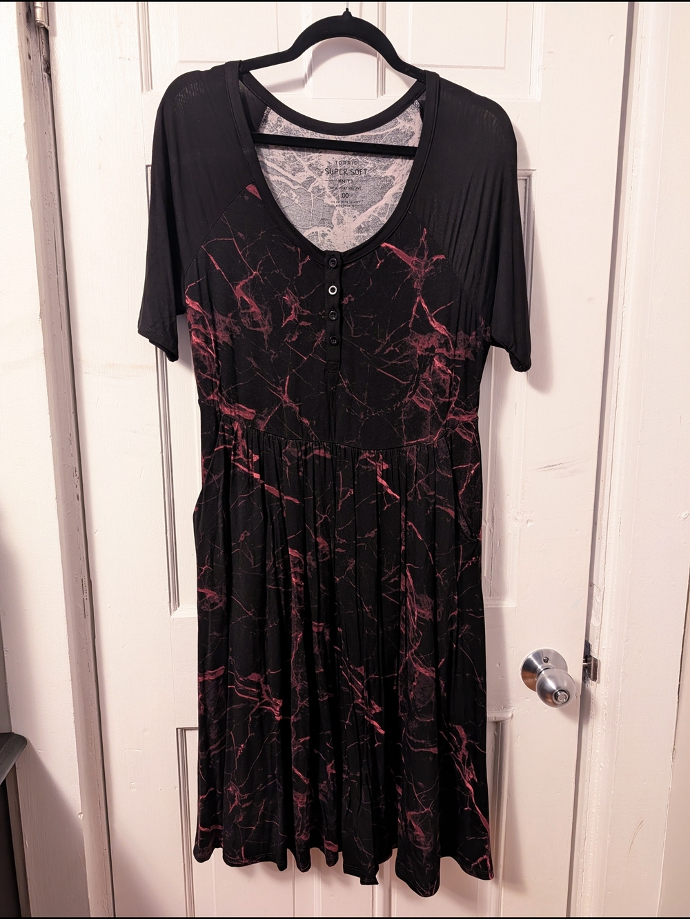 Torrid Black Dress with Marble Print